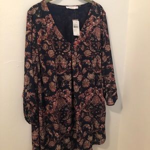 Lush Long Sleeve Printed Dress
